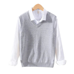 KissICON GRAY / L Mens 100 Cotton VNeck Sleeveless Knit Vest
