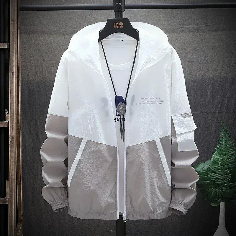 KissICON GRAY / M Waterproof SunProtect Quick Dry Hooded Windbreaker Jacket