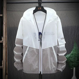 KissICON GRAY / M Waterproof SunProtect Quick Dry Hooded Windbreaker Jacket