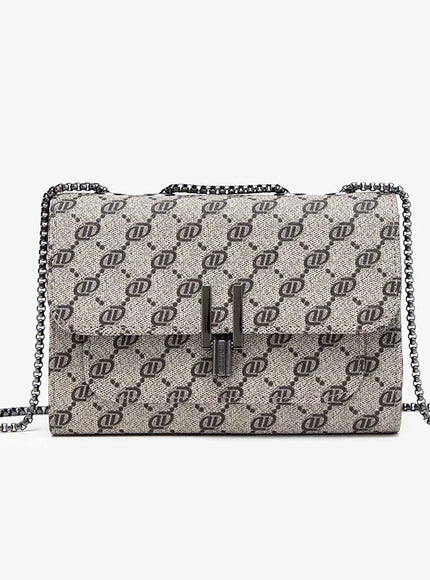 KissICON GRAY Rhombic Chain Small Fragrant Wind Messenger Shoulder
