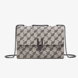 KissICON GRAY Rhombic Chain Small Fragrant Wind Messenger Shoulder