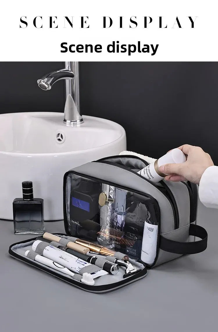 KissICON GRAY Toiletries Men's Business Trip Fitness Bath Cosmetic