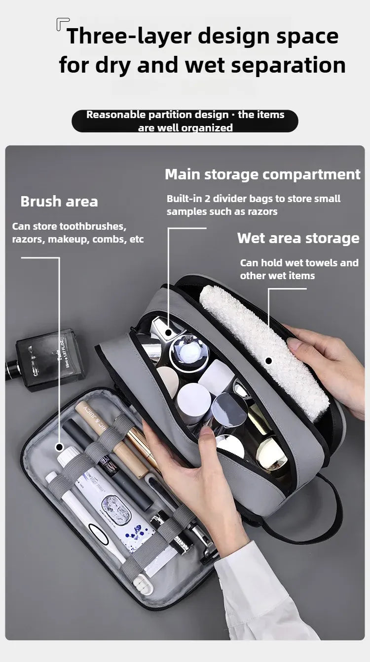 KissICON GRAY Toiletries Men's Business Trip Fitness Bath Cosmetic