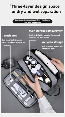 KissICON GRAY Toiletries Men's Business Trip Fitness Bath Cosmetic