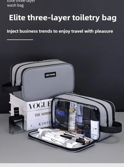 KissICON GRAY Toiletries Men's Business Trip Fitness Bath Cosmetic