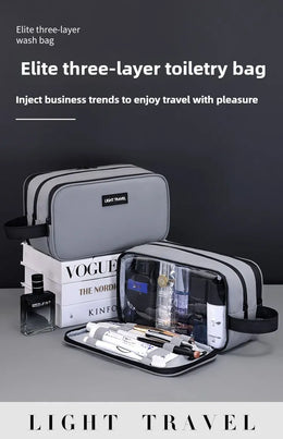 KissICON GRAY Toiletries Men's Business Trip Fitness Bath Cosmetic