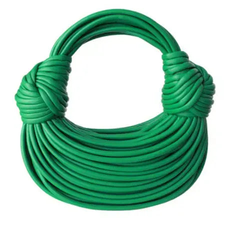 KissICON green / (20cm<Max Length<30cm) Handbags Gold Designer Brand Handwoven Noodle Bags