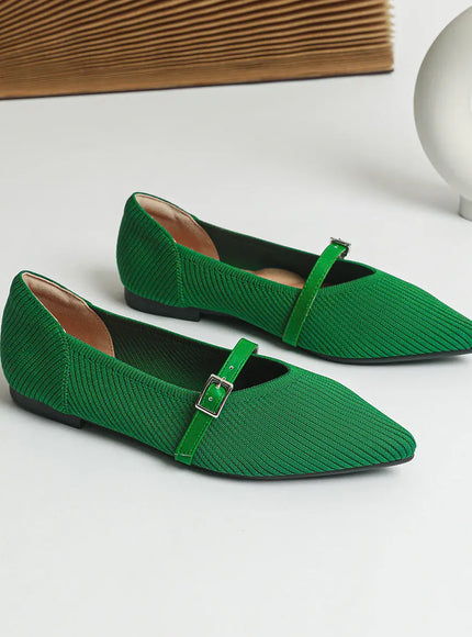 KissICON Green / 35 Flat Shoes for Women's Spring and Autumn New