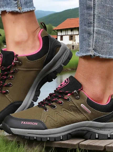 Dropshipman green / 36 Fashionable Women's Sneakers Luxurious Platform Waterproof Design Off-road Hiking Shoes Breathable Outdoor Camping Running Shoes