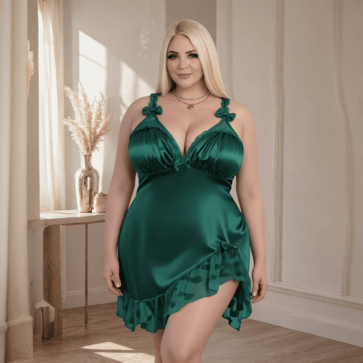 Lace Patchwork Camisole Nightgown – Plus Size | KissICON