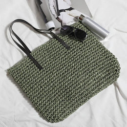 KissICON Green / 40x16x35cm Handbag – Beach Rattan Woven