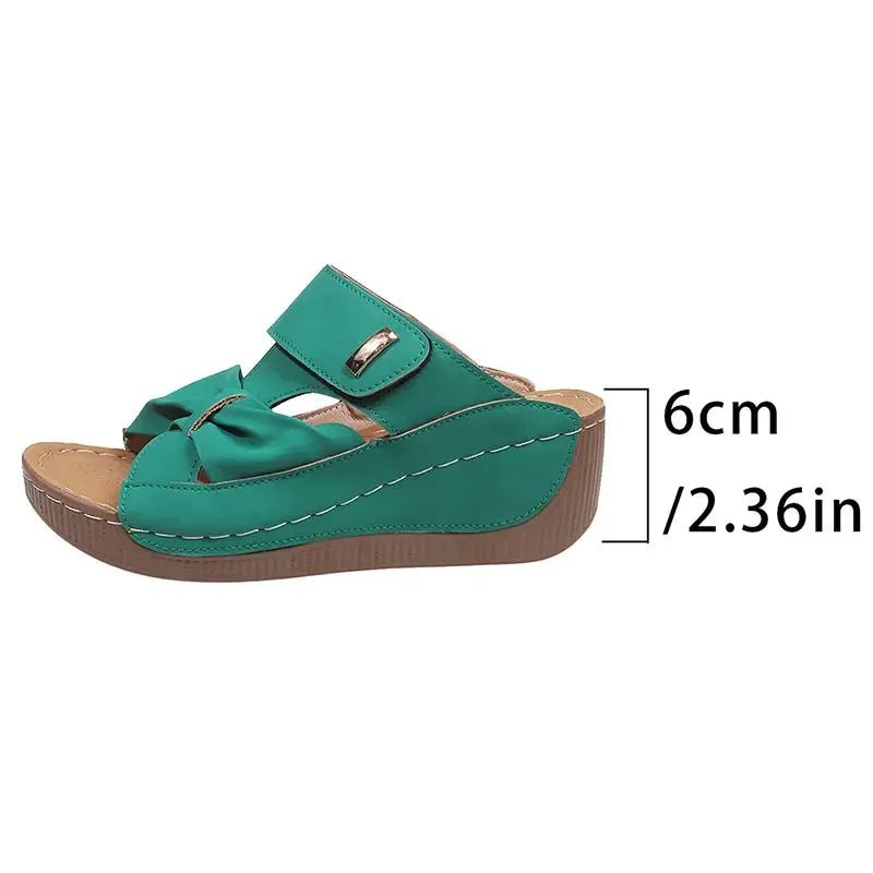KissICON green / 43 Green Thick Sole Wedges Sandals Women 2025 Summer