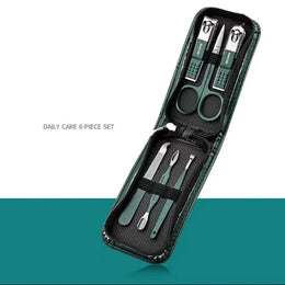 KissICON green 6piece set KissIcon Nail Scissors Set Premium Manicure Tools 6