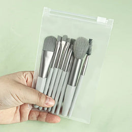 KissICON Green-A KissIcon Travel Makeup Brush Set 8Pcs with Bag
