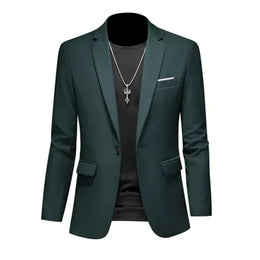 KissICON Green / Asia 2XL(172cm-70kg) Mens Slim Fit Casual Fashion Wedding Tuxedo Blazer