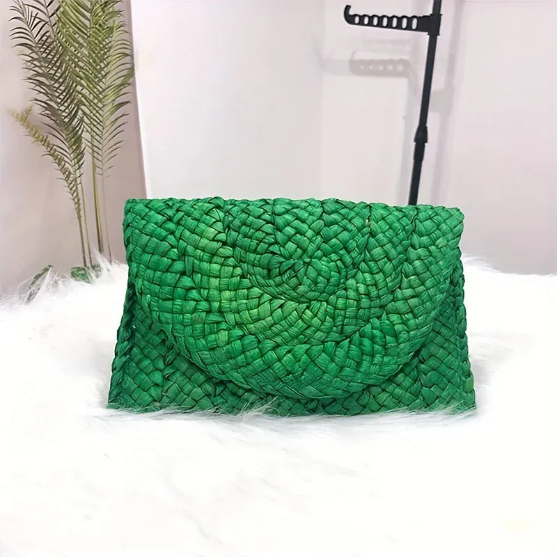 KissICON green Fashionable Woven Clutch – Women's Coin Purse