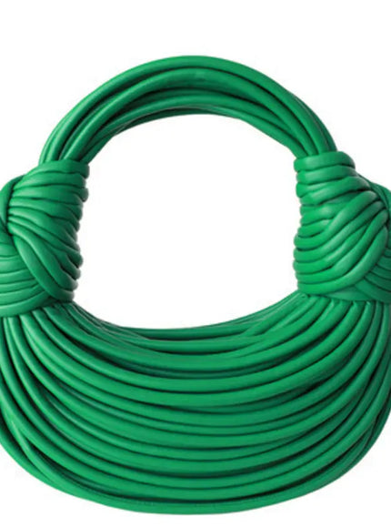 KissICON green Handbags In Gold Designer Brand Handwoven Noodle