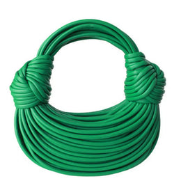 KissICON green Handbags In Gold Designer Brand Handwoven Noodle