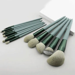 KissICON Green KissIcon 13 Piece Makeup Brushes Set - Soft