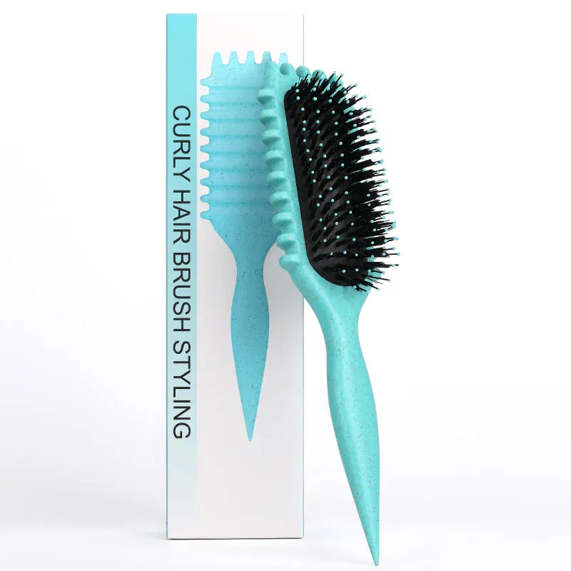 KissICON Green KissIcon Salon Curl Hair Brush - Detangling Reduces