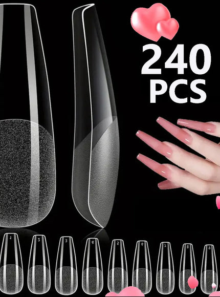 KissICON green KissIcon Short Almond Nail Tips Clear Gel Press
