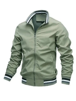 KissICON green / M (160cm 50-60kg) Mens White Waterproof Casual Fashion Windbreaker Bomber Jacket