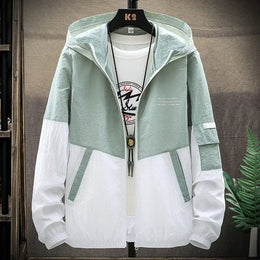 KissICON green / M Waterproof SunProtect Quick Dry Hooded Windbreaker Jacket