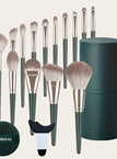 Green + powder puff + auxiliary tool + brush bucket