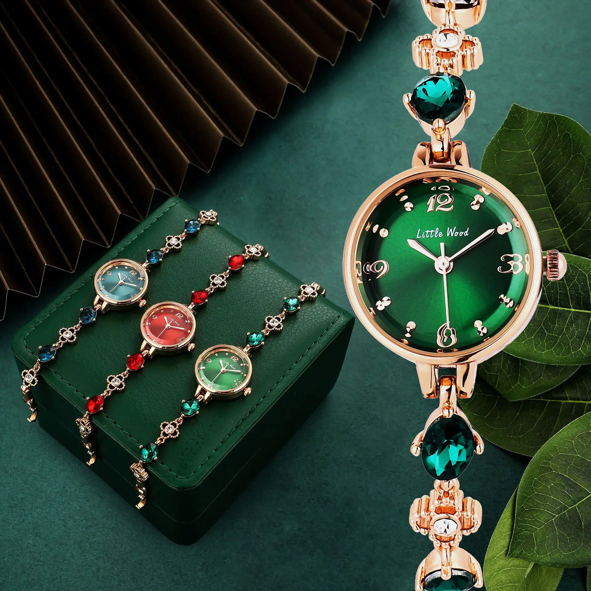 KissICON Green Quartz Bracelet Watch For Women Waterproof Timepiece