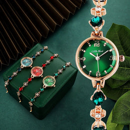 KissICON Green Quartz Bracelet Watch For Women Waterproof Timepiece
