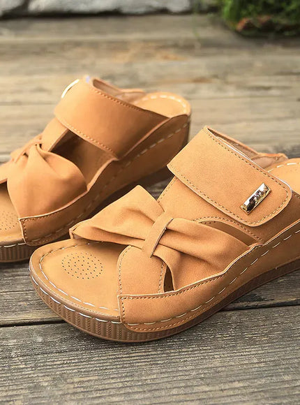 KissICON Green Thick Sole Wedges Sandals Women 2025 Summer