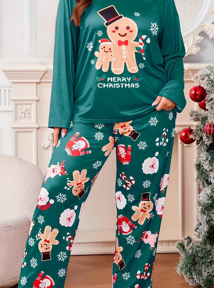 KissICON Green / UK 18 Cozy Curve Gingerbread Santa Pjs