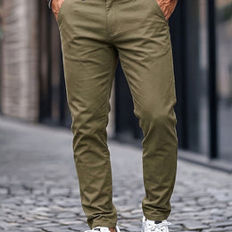 KissICON Green / UK 28 Mens WrinkleFree Loose Fit Summer Stretch Dress Pants