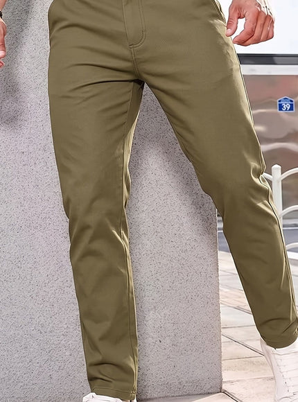 KissICON Green / UK 32 Mens Summer Drapey Breathable AntiWrinkle Business Casual Trousers