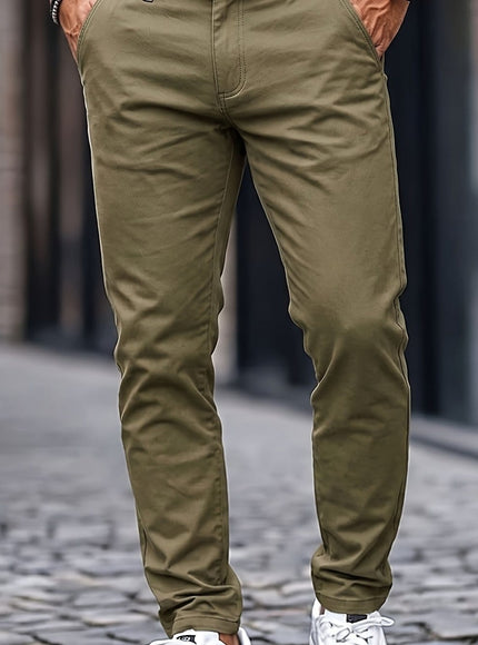 KissICON Green / UK 32 Mens WrinkleFree Loose Fit Summer Stretch Dress Pants