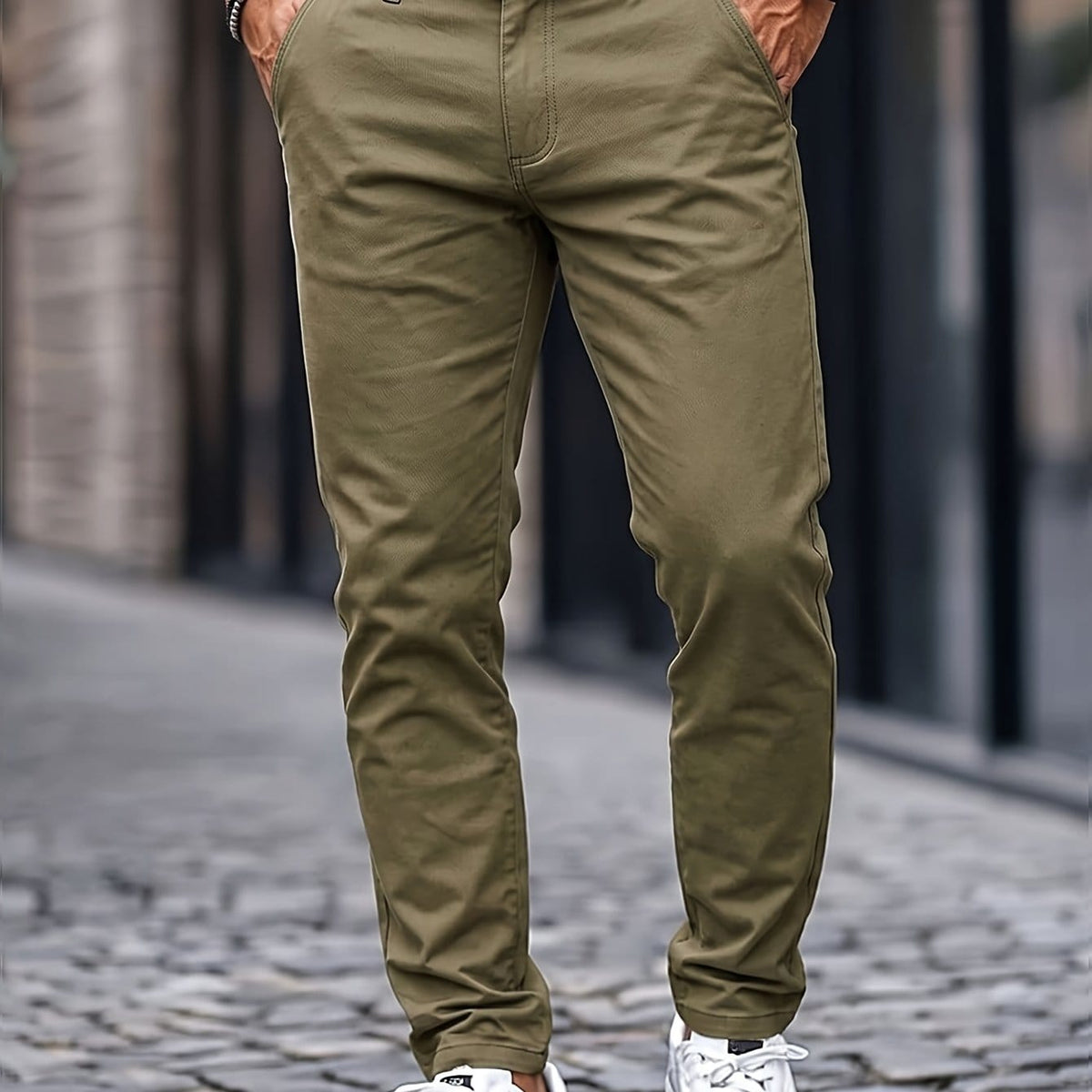 KissICON Green / UK 32 Mens WrinkleFree Loose Fit Summer Stretch Dress Pants