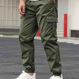 KissICON Green / UK 36 Durable Mens Casual Solid Color Work Pants