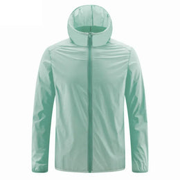 KissICON Green / XXXL Lightweight Mens UV Protection Ice Silk Hooded Summer Jacket