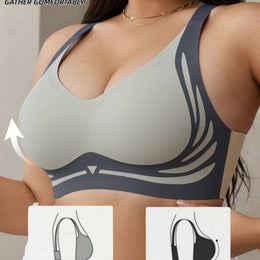 KissICON Grey / 1XL Plus-size Seamless Wireless Bra – Designed Featuring Lift