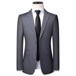 KissICON grey 2 buttons / 7XL Mens Solid Color British Style Blazer Jacket S8XL