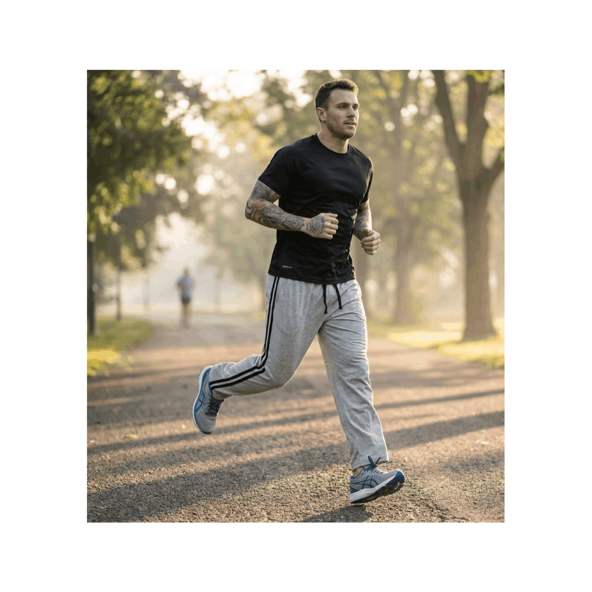 KissICON Grey - 2 Stripe Jogger / UK Small 2 Stripes Men'S Black & White Striped Jogger Pants with Elastic Waist & Drawstring - Athletic Track Pants, White Stripe Gym Pants, Machine Washable Casual Trousers with Pockets for Streetwear, Gym, & Casual Attire (All-Season)
