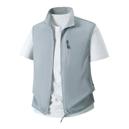 KissICON Grey / 5XL UltraThin Mens Mesh Ice Silk Summer Sleeveless Jacket Vest