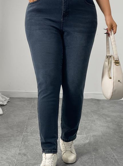 jkthpu-45 Grey Blue / UK 16 Women'S Plus Size Stretch Denim Jeans - High-Waisted,