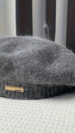 jkthpu-45 Grey Fantasy Holiday Beret Cozy Breathable AutumnWinter Style