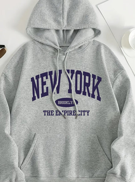 jkthpu-45 grey / UK 16 1pc Women'S Plus Size Hoodie - Casual Polyester