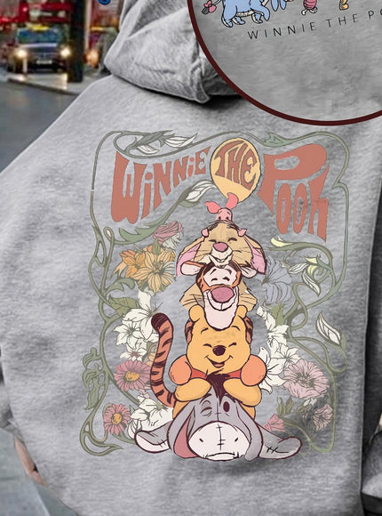 jkthpu-45 Grey / UK 16 Disney Winnie the Pooh Hoodie - Official Pooh-licious