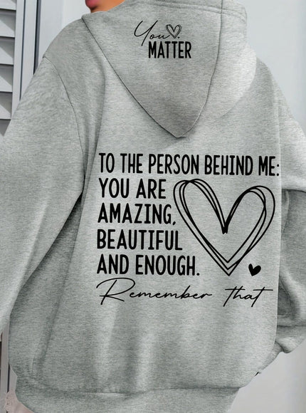 jkthpu-45 grey / UK 16 [Inspirational Hoodie] Women's Plus Size Inspirational Hoodie |