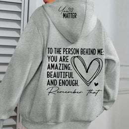 jkthpu-45 grey / UK 16 [Inspirational Hoodie] Women's Plus Size Inspirational Hoodie |