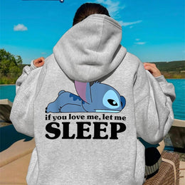 jkthpu-45 Grey / UK 16 Oversized Gray Hoodie Featuring Disney'S Stitch for Plus-Size