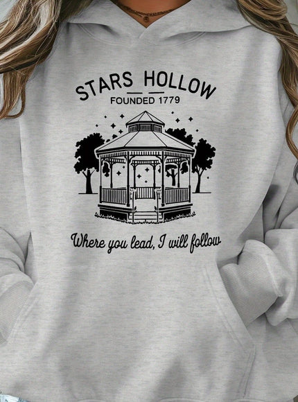 jkthpu-45 grey / UK 16 [Plus Size Stars Hollow Sweatshirt] Plus Size Stars